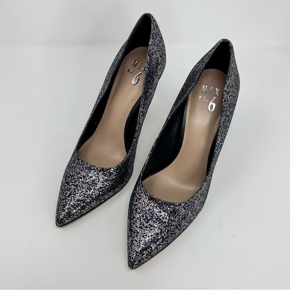 Mix No. 6 Danyah Festive Glam Grey Glitter Pumps - Picture 4 of 13